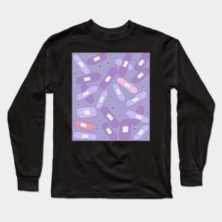 Purple and Pink Bandages Long Sleeve T-Shirt